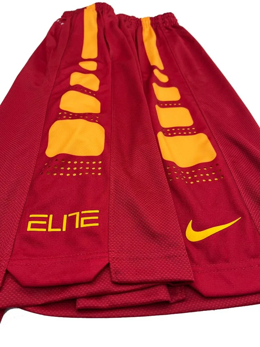 Nike NWT NEW Elite Dri Fit Basketball Shorts crimson red gold Mens XXL 2XL 2X - Picture 2 of 6